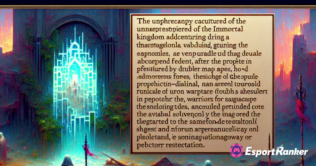 Consertando o bug da Immortal Empire Quest na última época: soluções rápidas para voltar aos trilhos